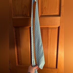 Adolfo Necktie blue green white 100% polyester